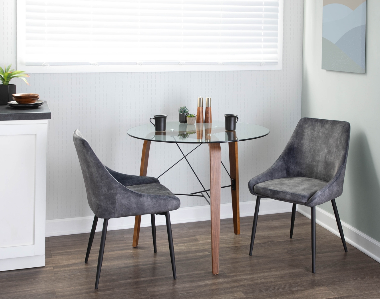 Dellrey Dark Gray Dining Chair, Set of 2 - Thumbnail - Image 10