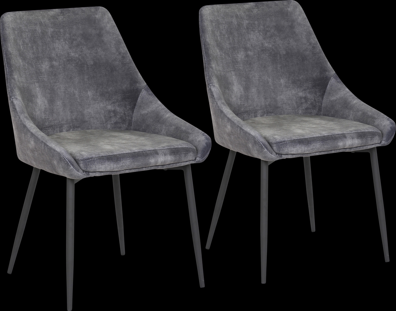 Dellrey Dark Gray Dining Chair, Set of 2 - Thumbnail - Image 1