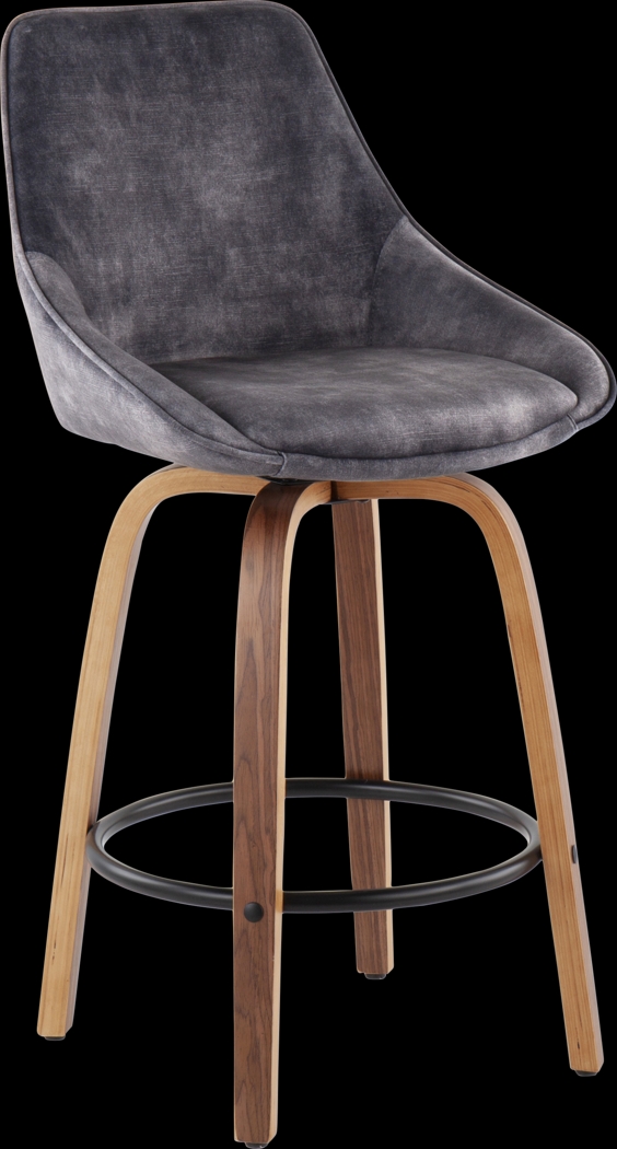 Dellrey Gray Counter Height Stool, Set of 2 - Thumbnail - Image 2