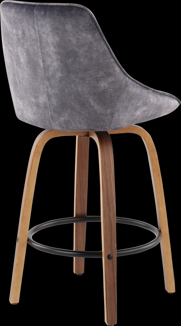 Dellrey Gray Counter Height Stool, Set of 2 - Thumbnail - Image 4