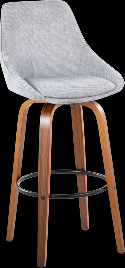 Dellrey II Gray Swivel Barstool, Set of 2 - Thumbnail - Image 6