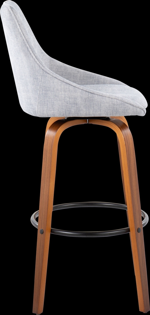 Dellrey II Gray Swivel Barstool, Set of 2 - Thumbnail - Image 7