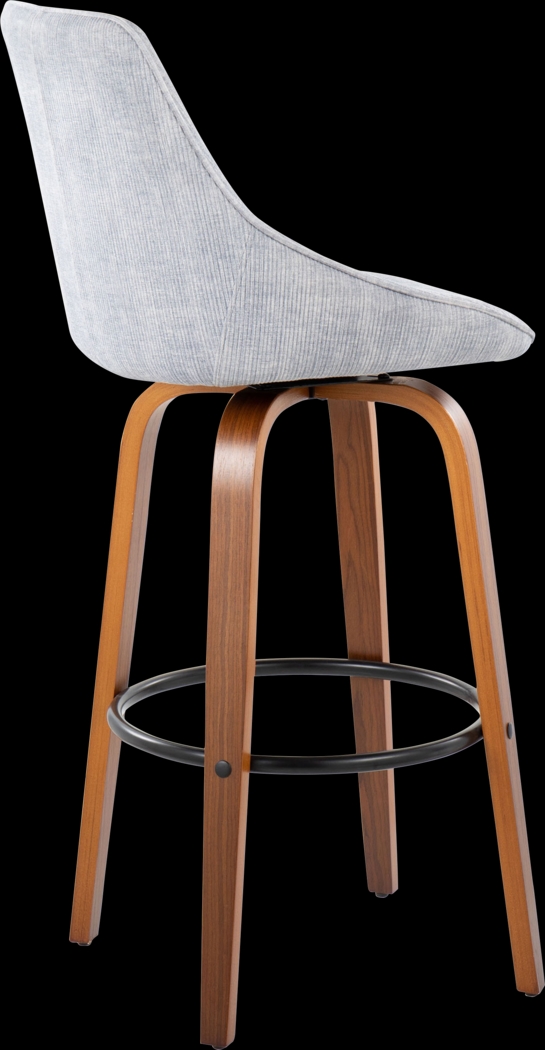 Dellrey II Gray Swivel Barstool, Set of 2 - Thumbnail - Image 8