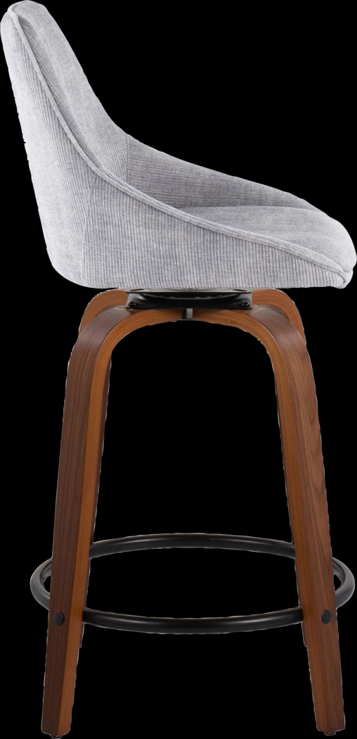 Dellrey II Gray Swivel Counter Height Stool, Set of 2 - Thumbnail - Image 3