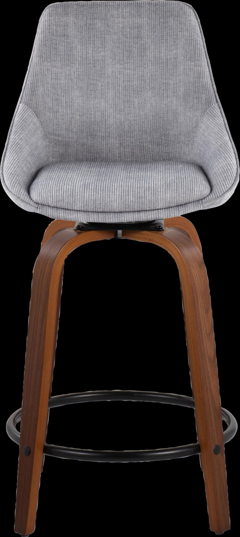 Dellrey II Gray Swivel Counter Height Stool, Set of 2 - Thumbnail - Image 6