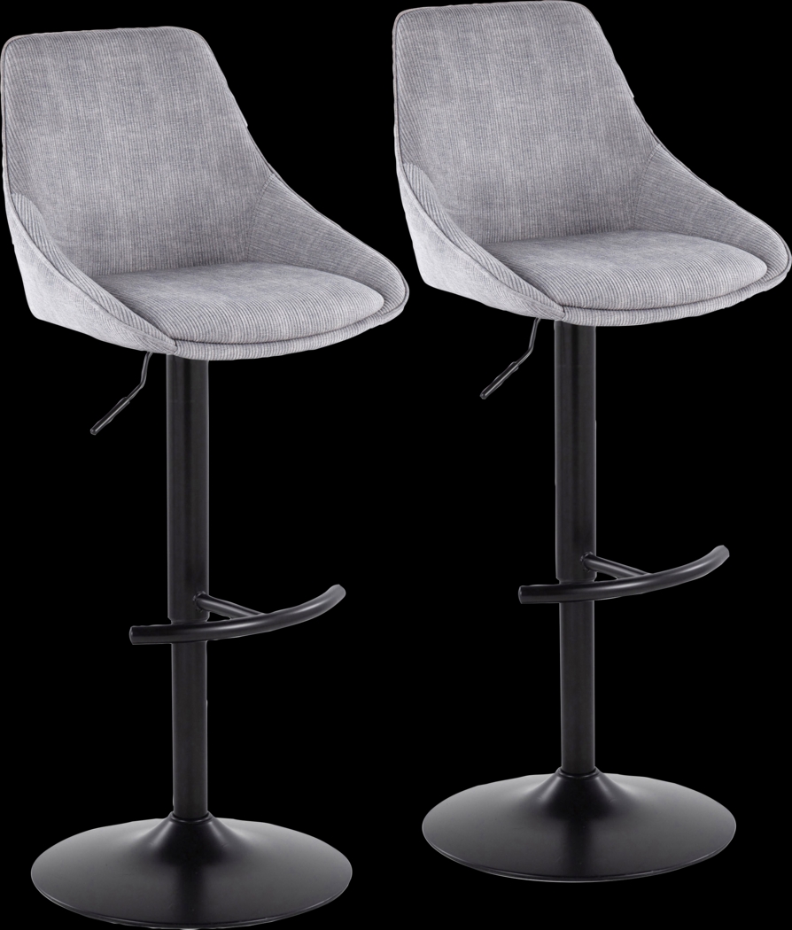 Dellrey III Gray Adjustable Barstool, Set of 2 - Thumbnail - Image 1