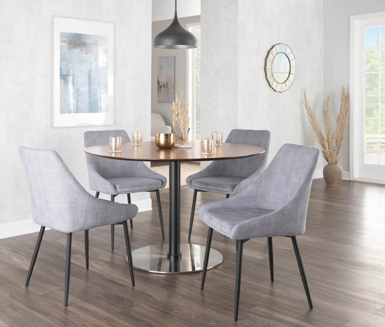 Dellrey Light Gray Dining Chair, Set of 2 - Thumbnail - Image 8