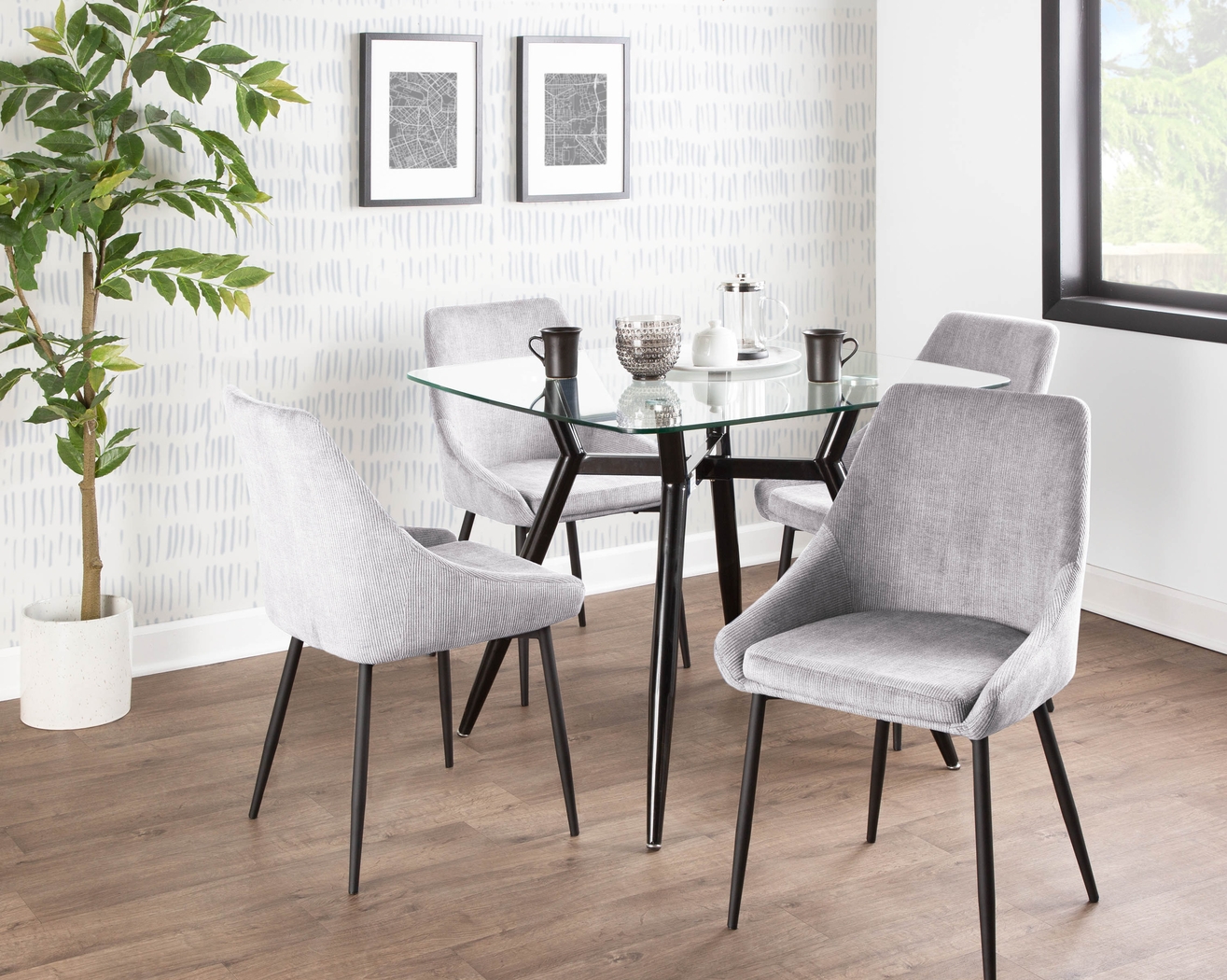 Dellrey Light Gray Dining Chair, Set of 2 - Thumbnail - Image 9