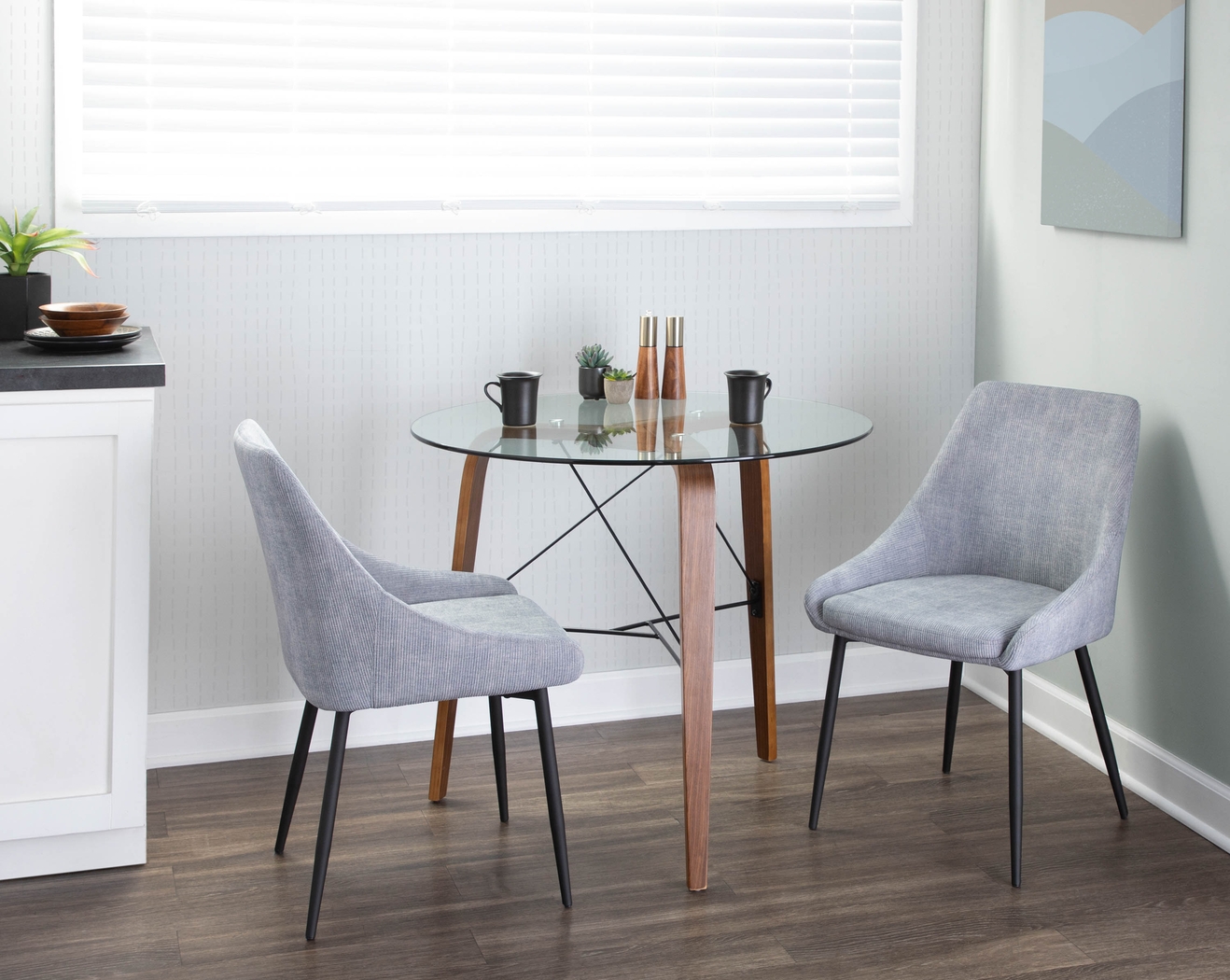 Dellrey Light Gray Dining Chair, Set of 2 - Thumbnail - Image 10