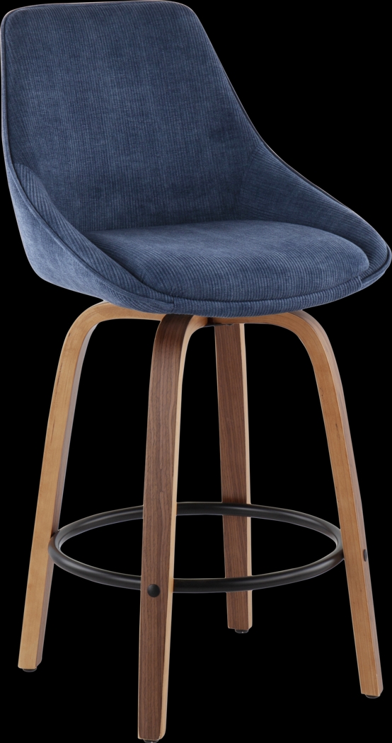 Dellrey Navy Counter Height Stool, Set of 2 - Thumbnail - Image 2