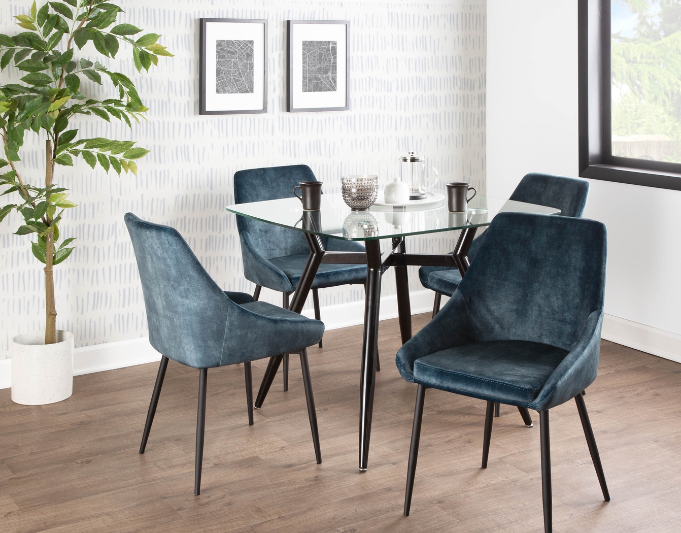 Dellrey Navy Dining Chair, Set of 2 - Thumbnail - Image 9