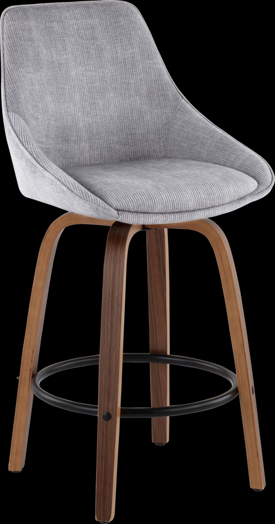 Dellrey Silver Counter Height Stool, Set of 2 - Thumbnail - Image 2