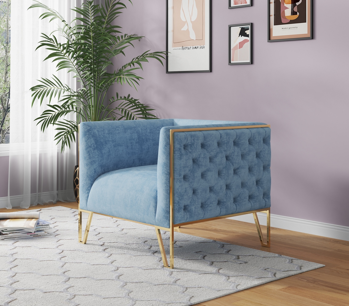Dellsway Blue Accent Chair - Thumbnail - Image 2