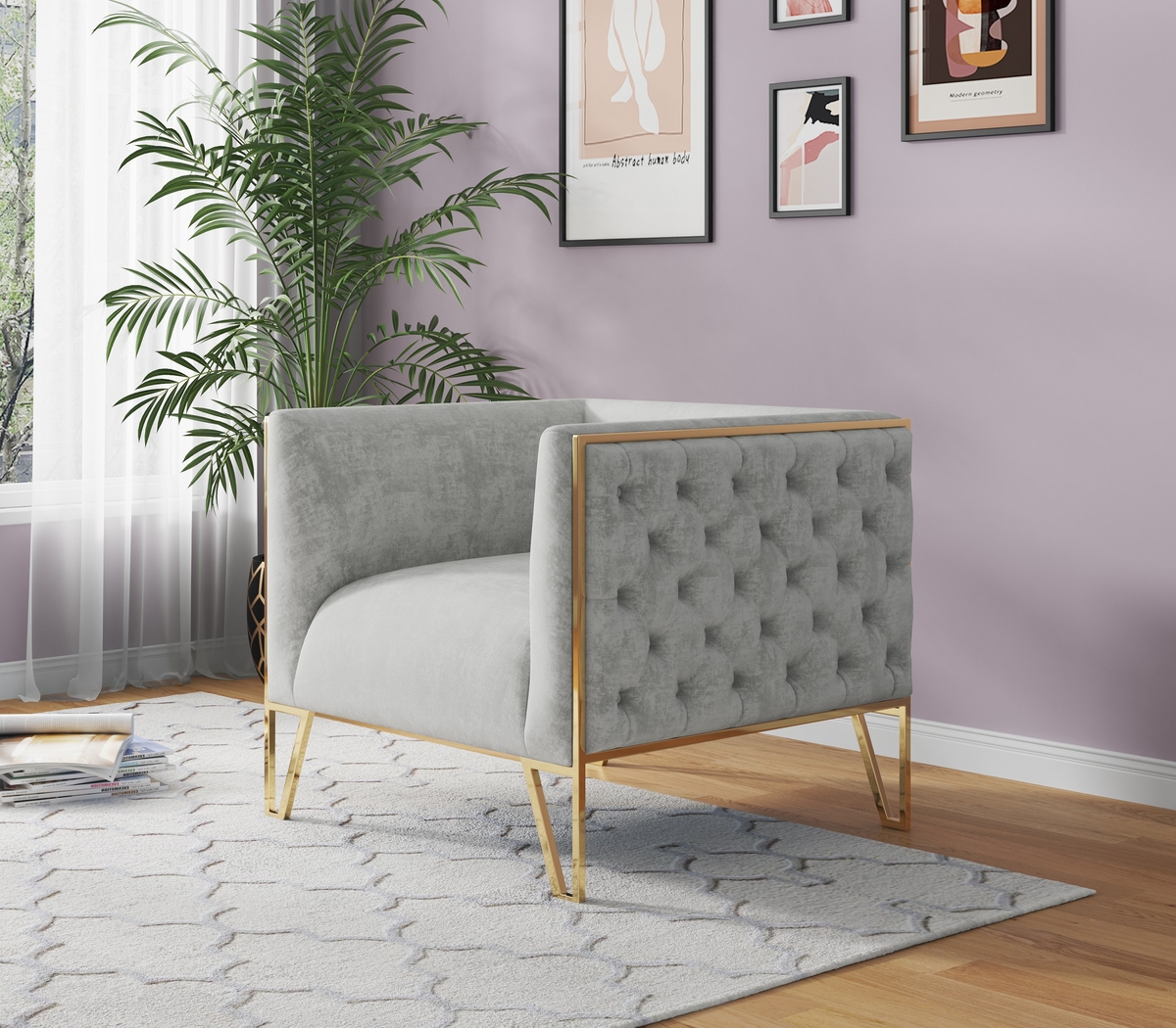 Dellsway Gray Accent Chair - Thumbnail - Image 2