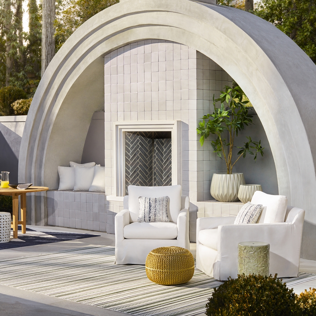 Delmare Navy Indoor/Outdoor Accent Pillow - Thumbnail - Image 2