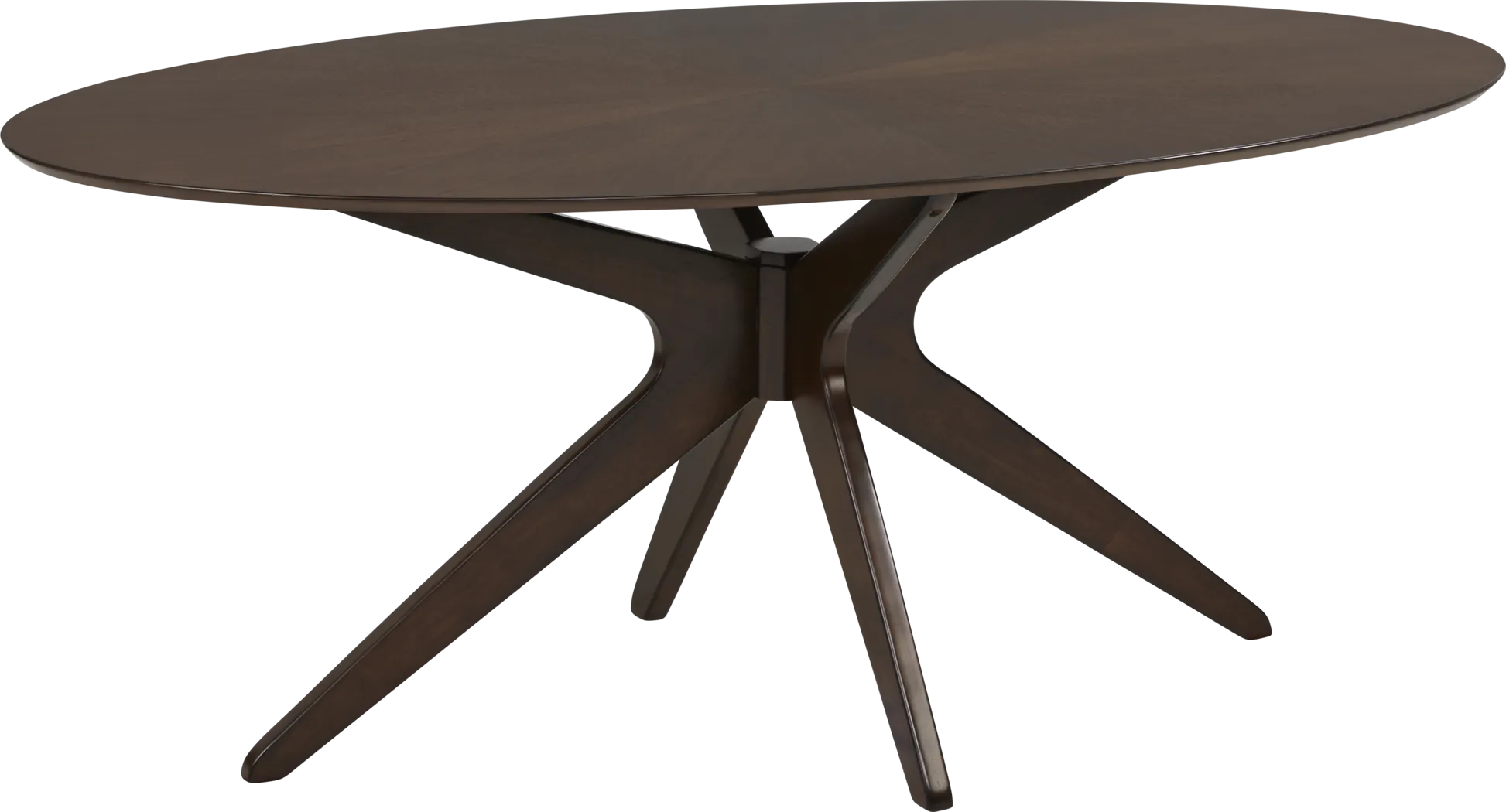 Delmon Walnut 5 Pc Oval Dining Set with Brown Chairs - Thumbnail - Image 2