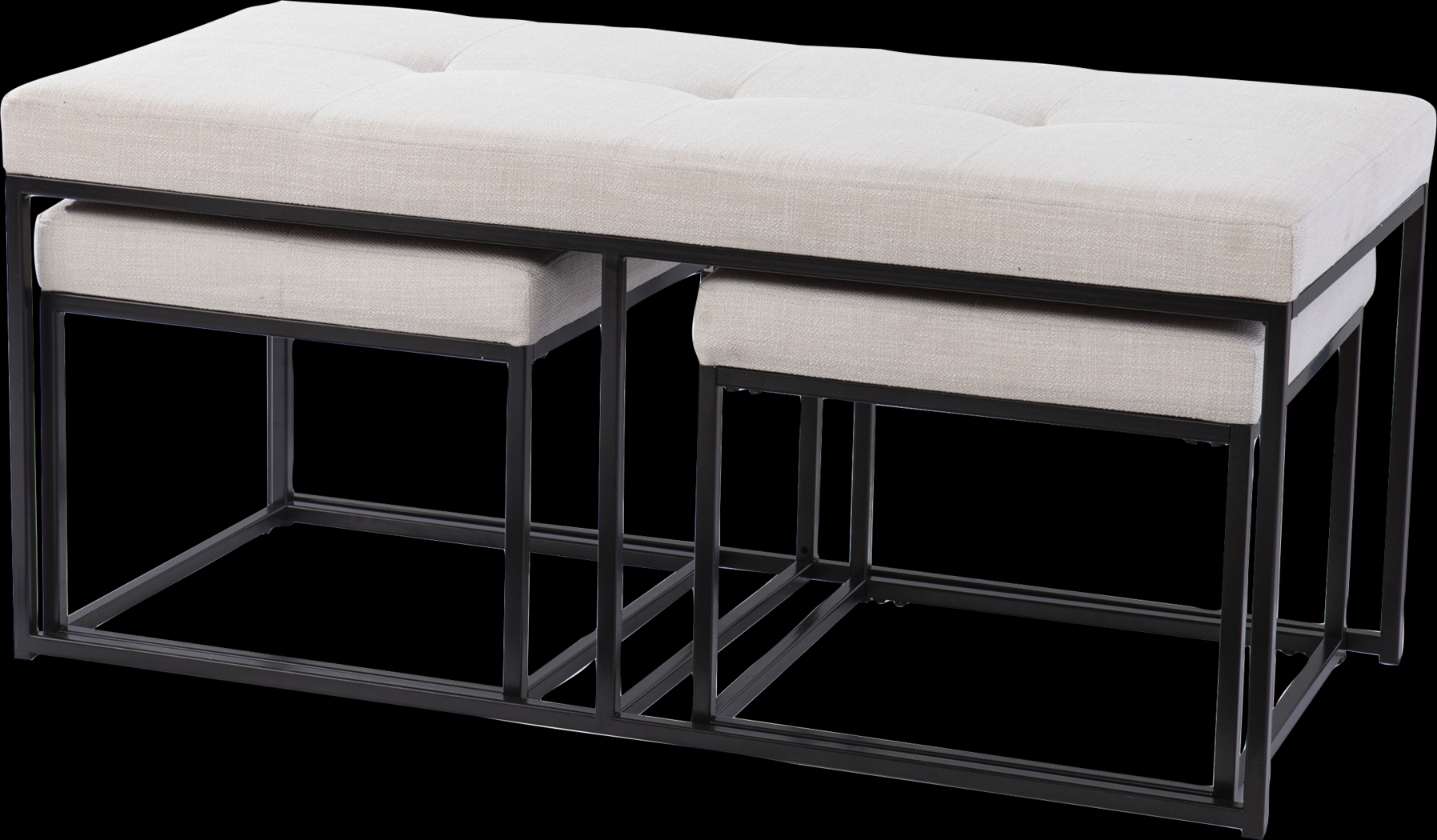 Delmoncio White Ottoman Set - Thumbnail - Image 1