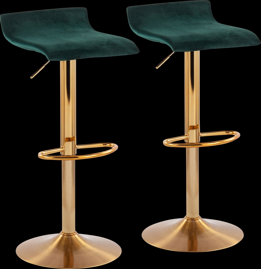 Delmonde Green Barstool, Set of 2 - Thumbnail - Image 1