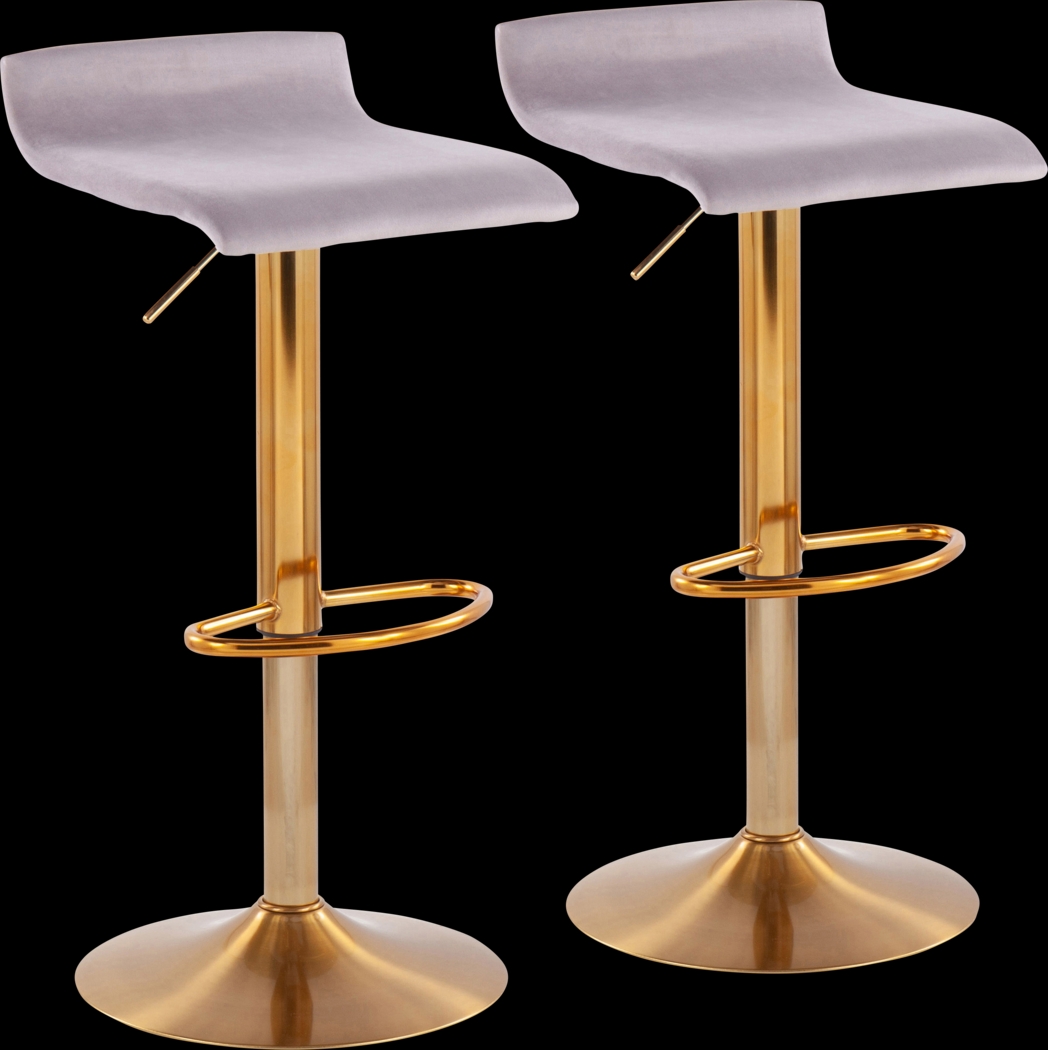 Delmonde Silver Barstool, Set of 2 - Thumbnail - Image 1