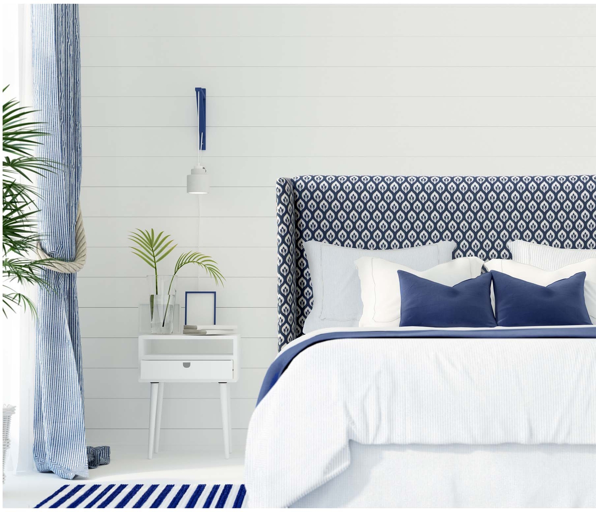 Delorna II Navy Full Headboard - Thumbnail - Image 4
