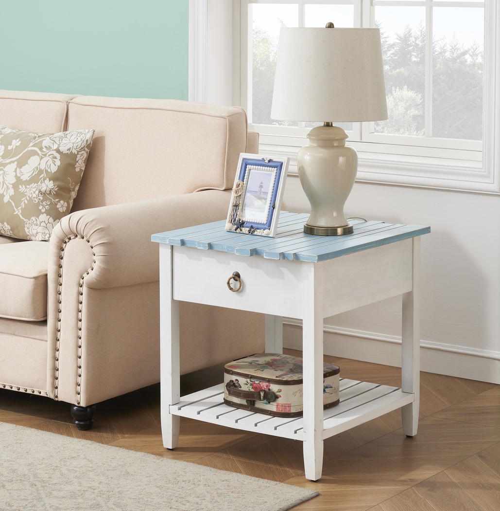 Delphera Teal Accent Table - Thumbnail - Image 6