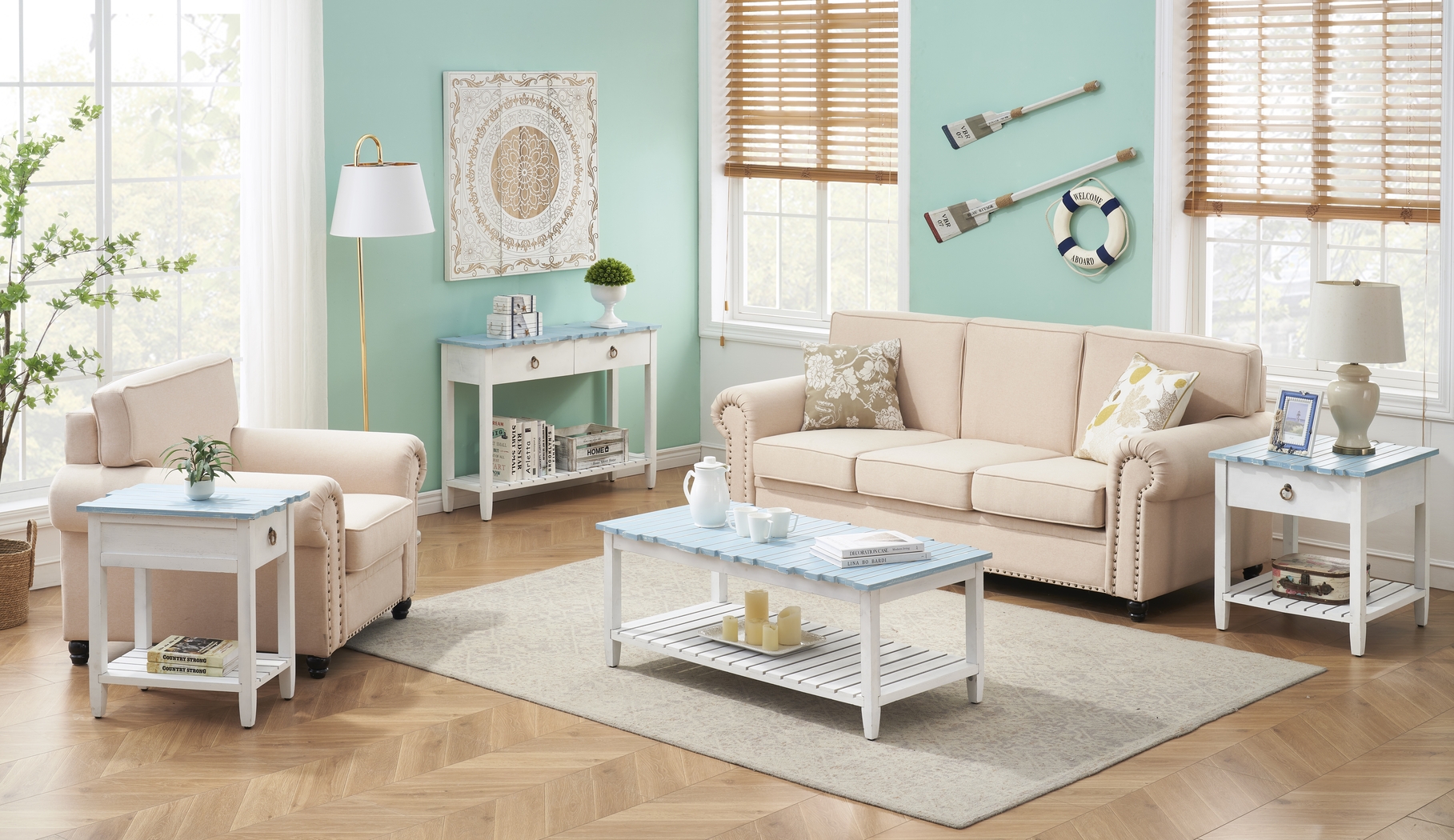 Delphera Teal Cocktail Table - Thumbnail - Image 5