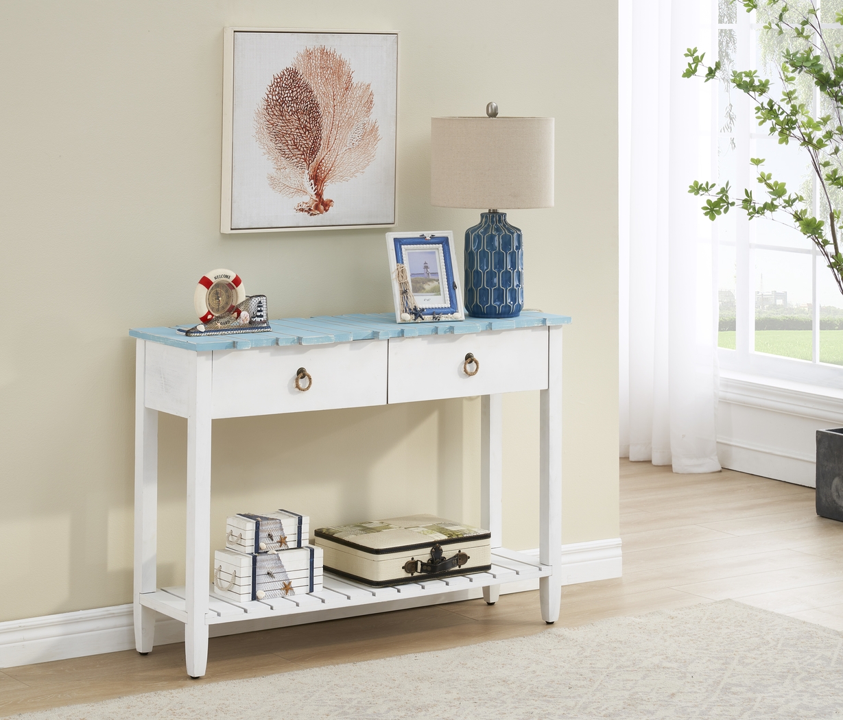 Delphera Teal Sofa Table - Thumbnail - Image 6
