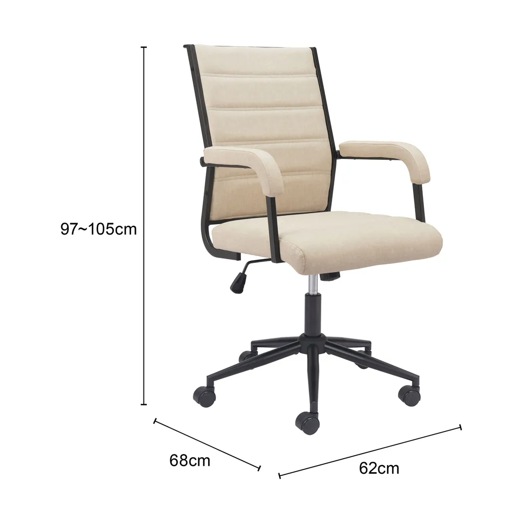 Delthe Beige Office Chair - Thumbnail - Image 3