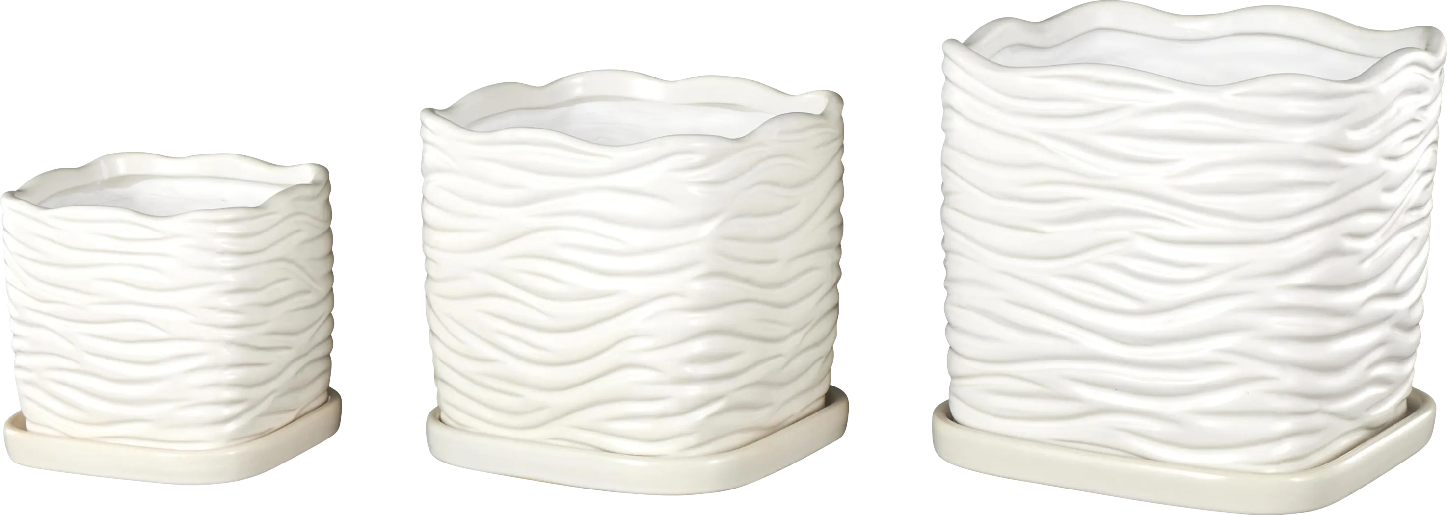 Deluge White Planter, Set of 3 - Thumbnail - Image 5