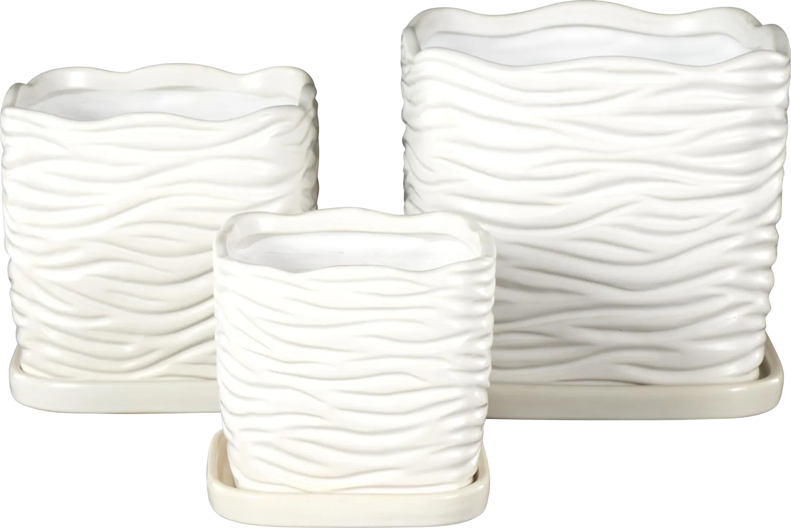 Deluge White Planter, Set of 3 - Thumbnail - Image 6