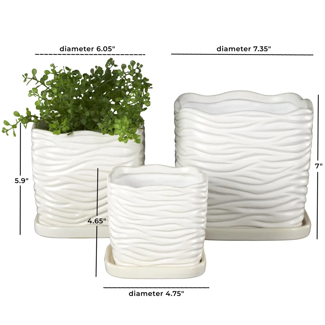 Deluge White Planter, Set of 3 - Thumbnail - Image 7