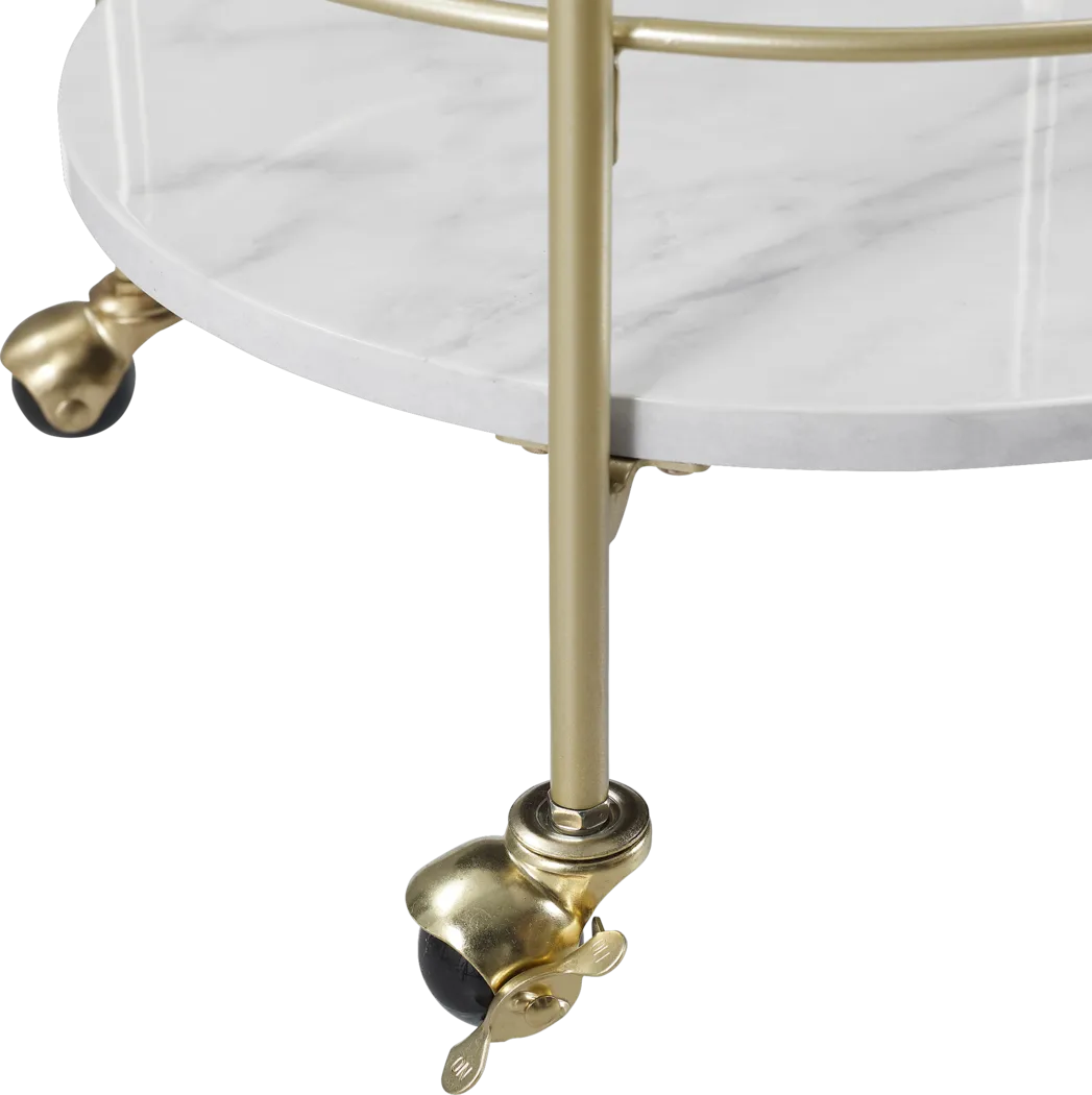 Delverton White Bar Cart - Thumbnail - Image 2