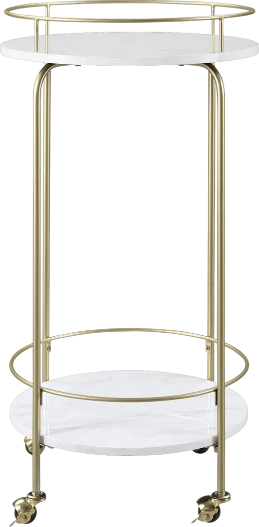 Delverton White Bar Cart - Thumbnail - Image 3
