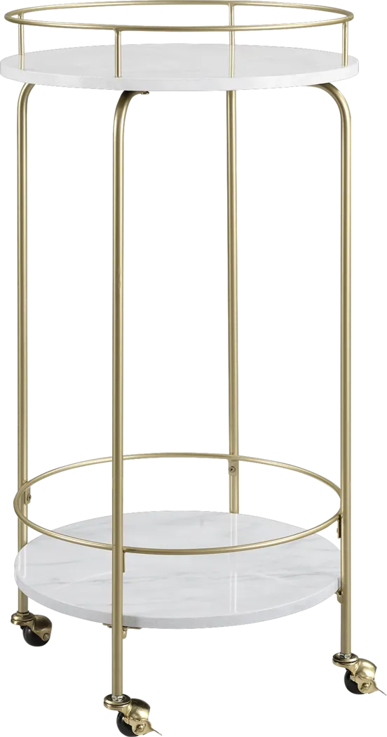 Delverton White Bar Cart - Thumbnail - Image 1