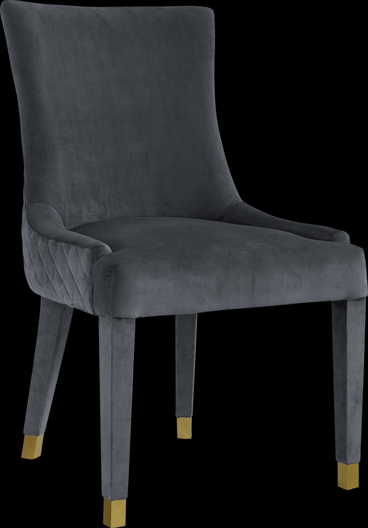 Delyan Gray Side Chair, Set of 2 - Thumbnail - Image 2