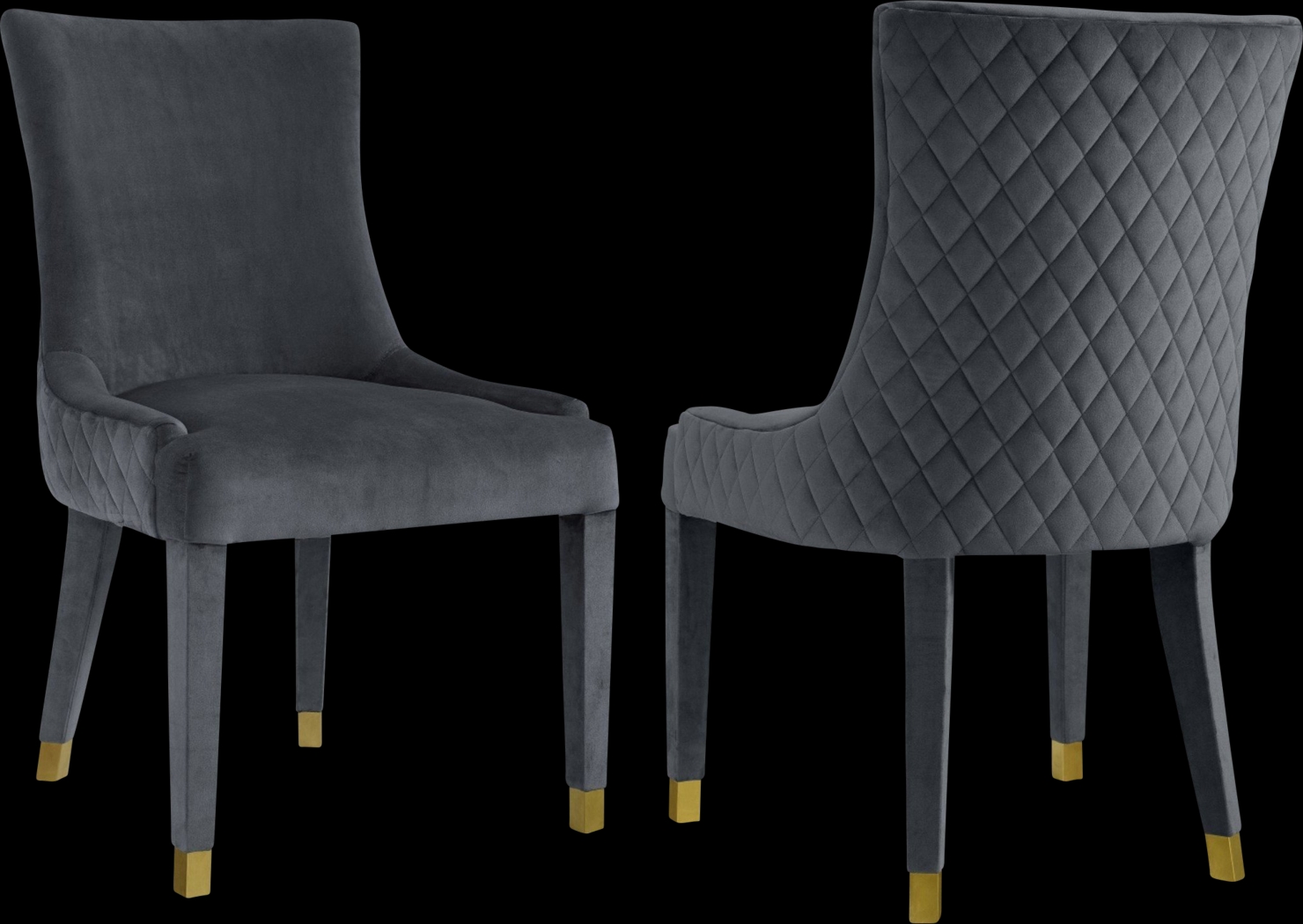 Delyan Gray Side Chair, Set of 2 - Thumbnail - Image 1
