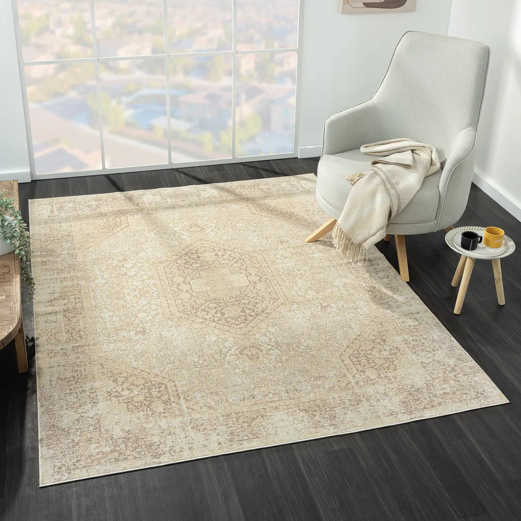 Dembo Beige 5'3 x 7' Rug - Thumbnail - Image 2