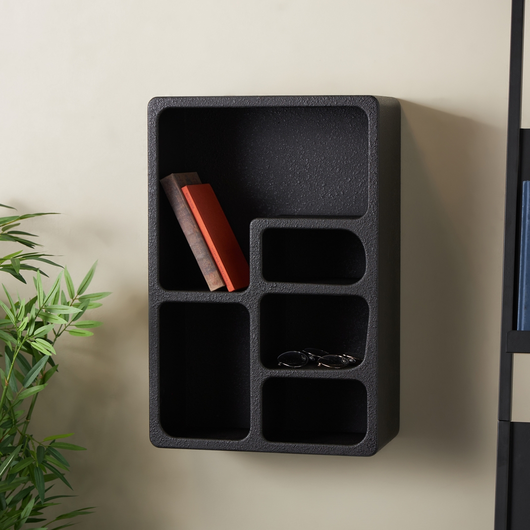 Demeze Black Wall Shelf - Thumbnail - Image 2