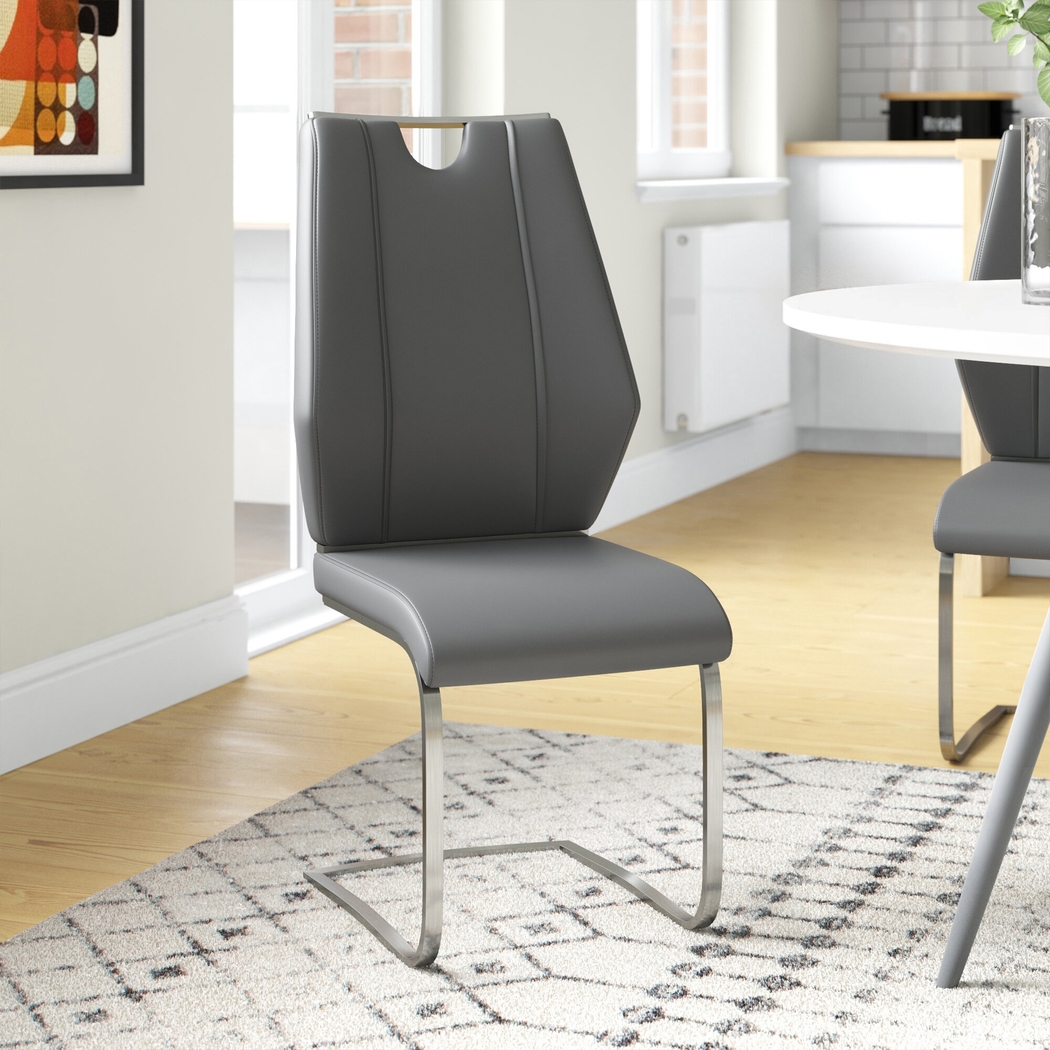 Demilo Gray Side Chair, Set of 2 - Thumbnail - Image 2