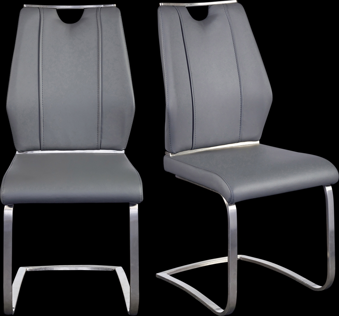 Demilo Gray Side Chair, Set of 2 - Thumbnail - Image 8