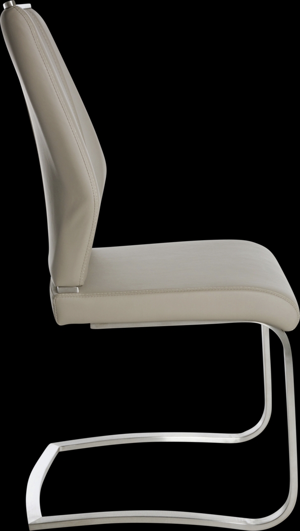 Demilo Taupe Side Chair, Set of 2 - Thumbnail - Image 3