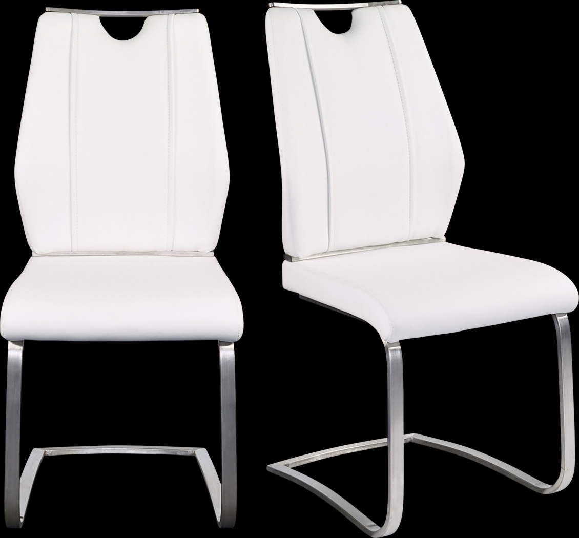 Demilo White Side Chair, Set of 2 - Thumbnail - Image 8