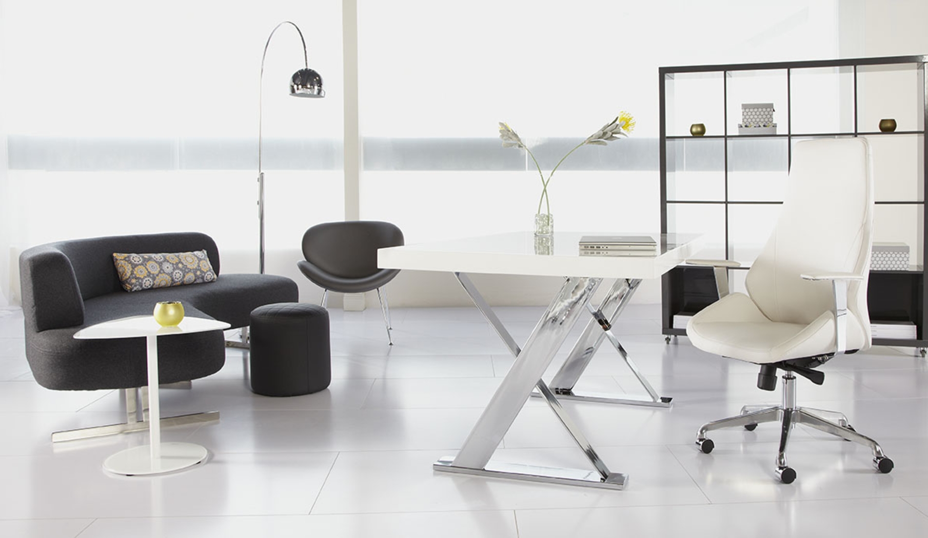 Demores White High Office Chair - Thumbnail - Image 2