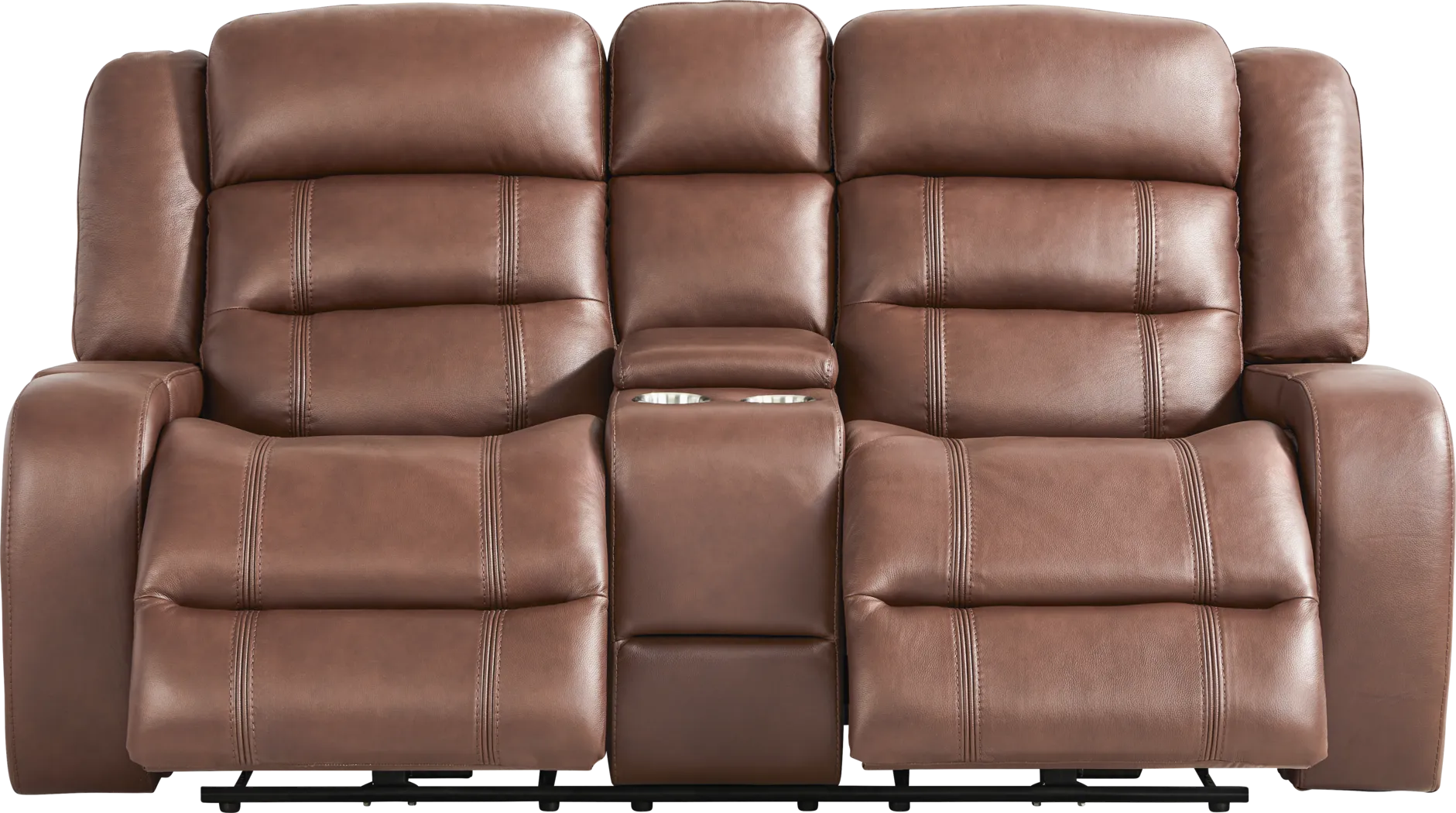 Denali Brown Leather Power Reclining Loveseat - Thumbnail - Image 2