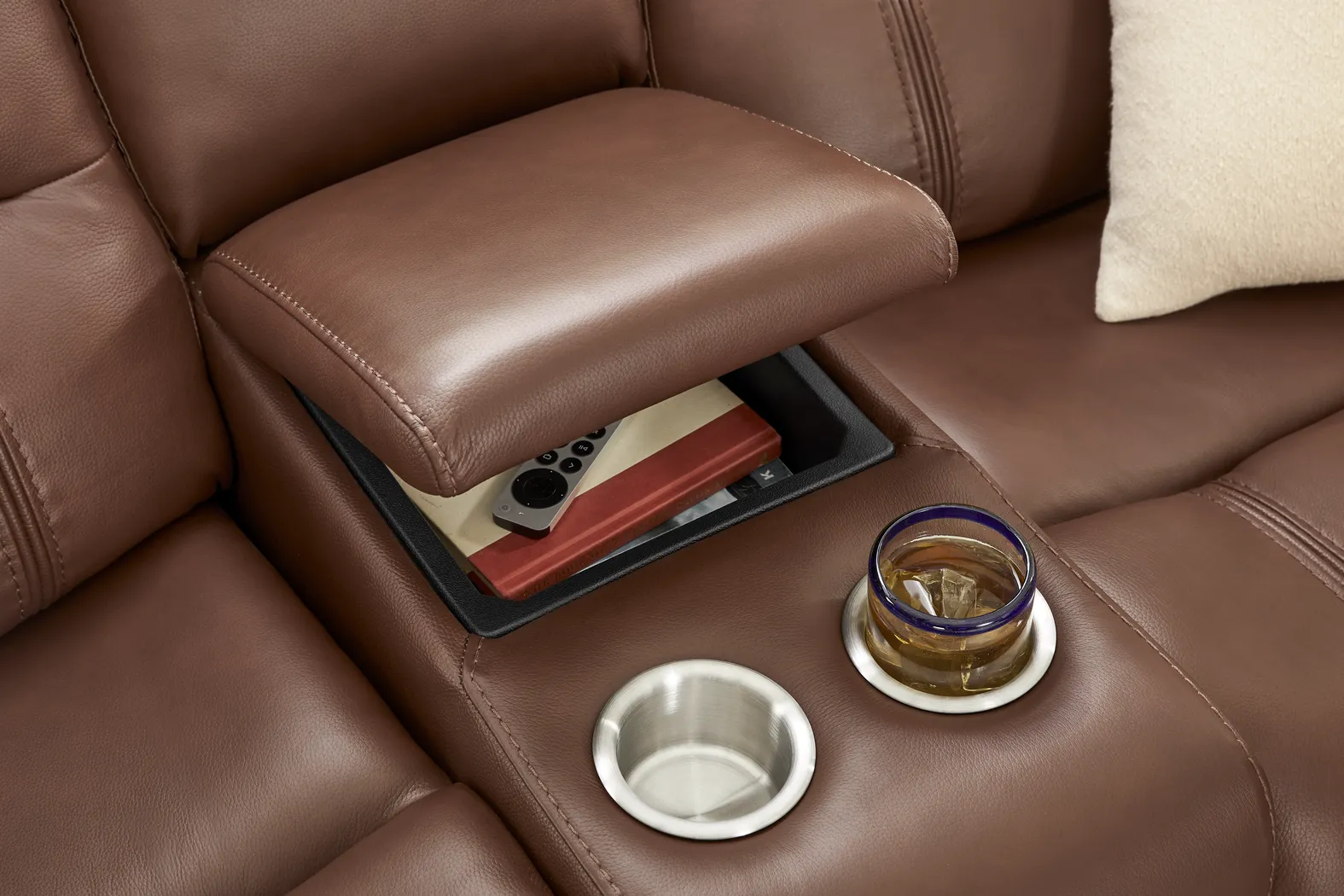 Denali Brown Leather 5 Pc Power Reclining Living Room - Thumbnail - Image 16