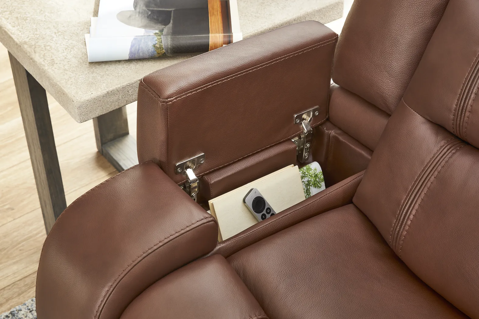 Denali Brown Leather 5 Pc Power Reclining Living Room - Thumbnail - Image 8