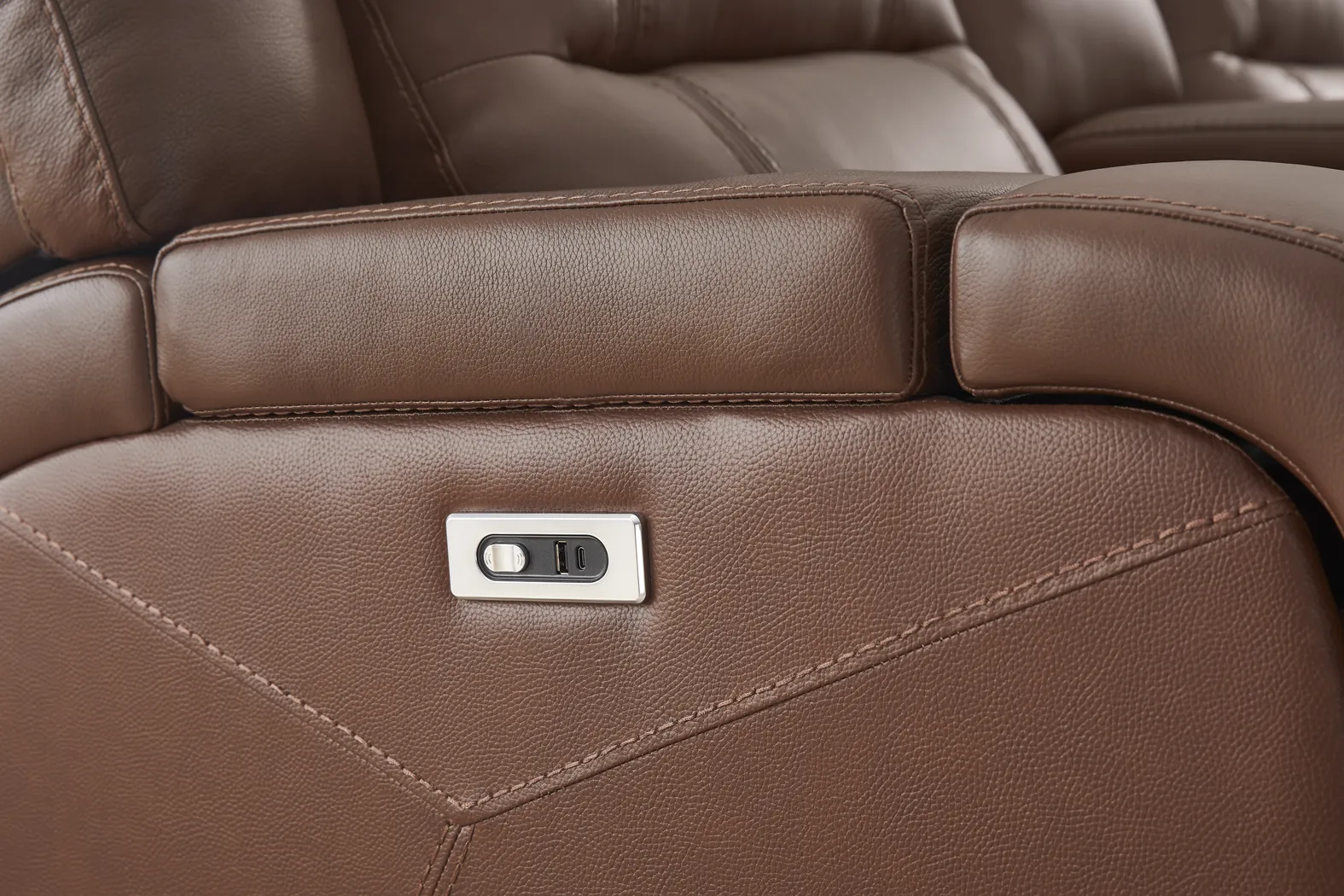 Denali Brown Leather 5 Pc Power Reclining Living Room - Thumbnail - Image 10