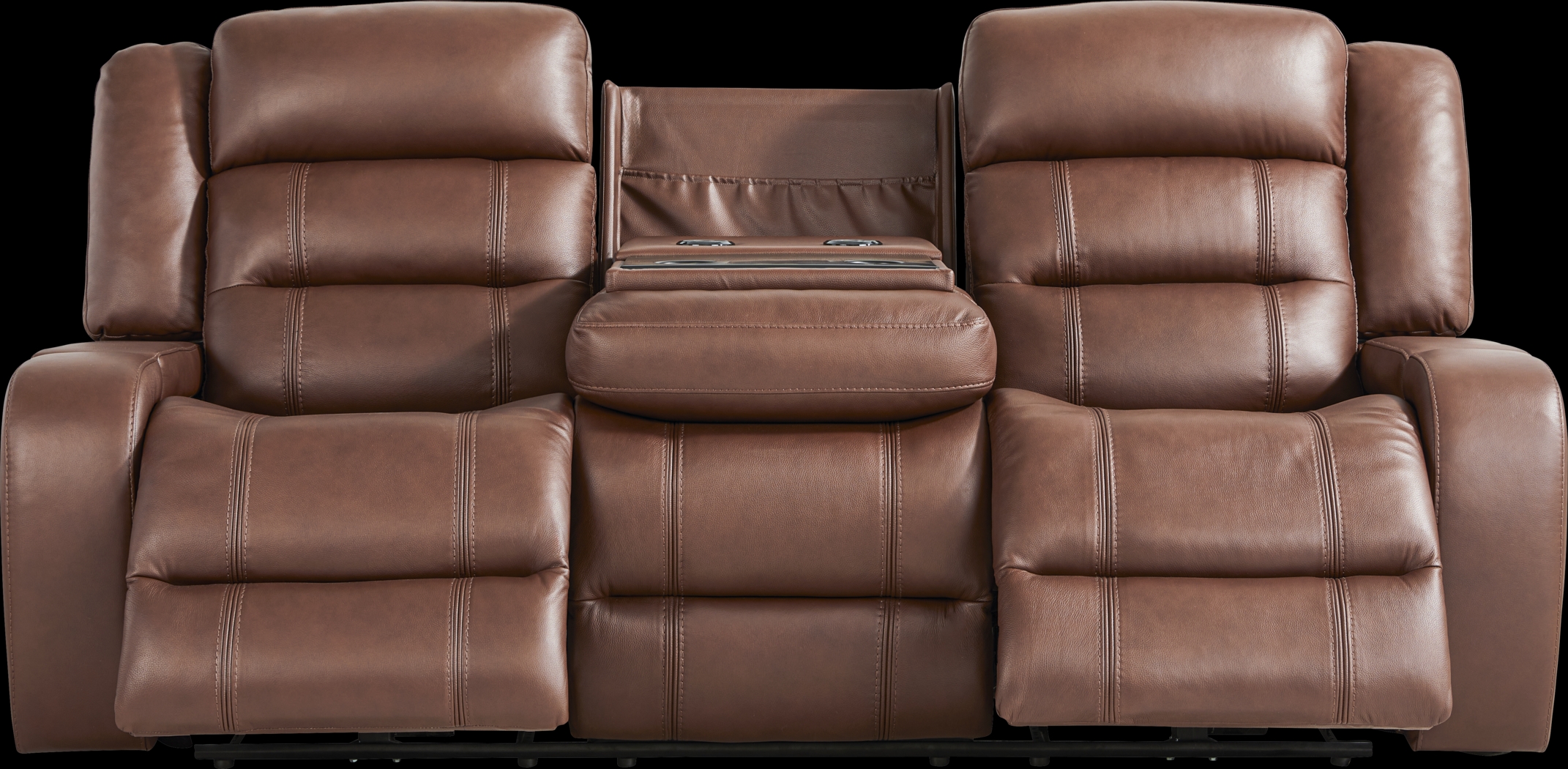 Denali Brown Leather Power Reclining Sofa - Thumbnail - Image 3