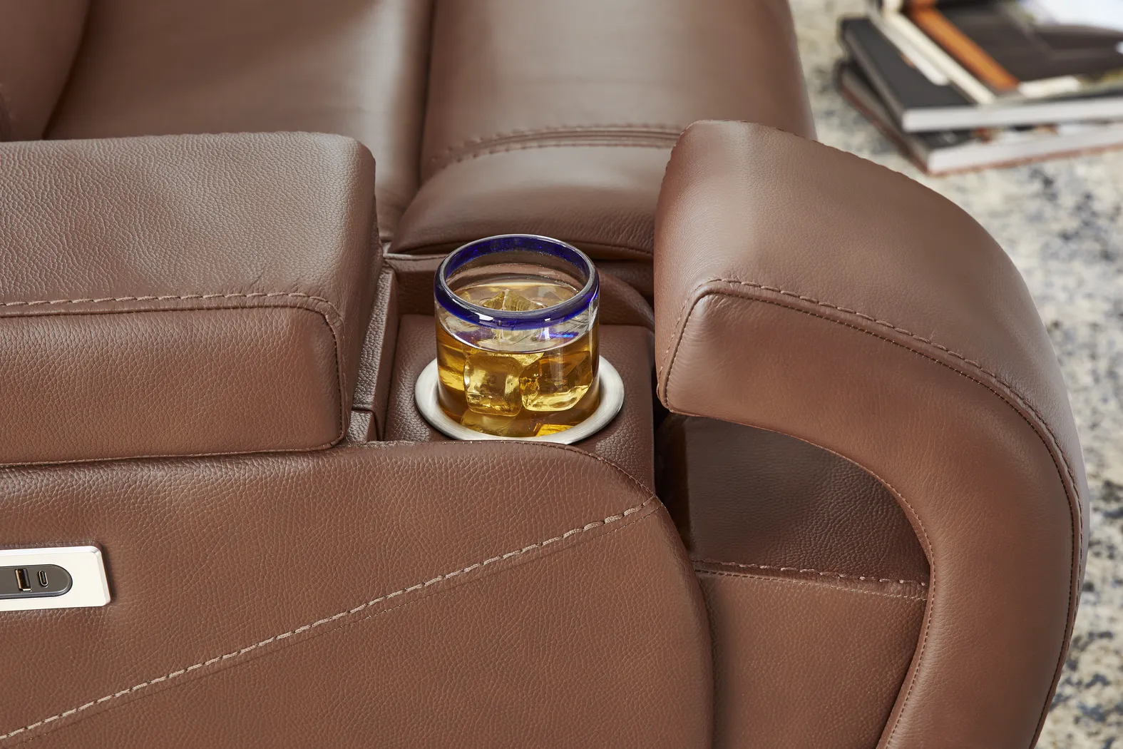 Denali Brown Leather 5 Pc Power Reclining Living Room - Thumbnail - Image 7