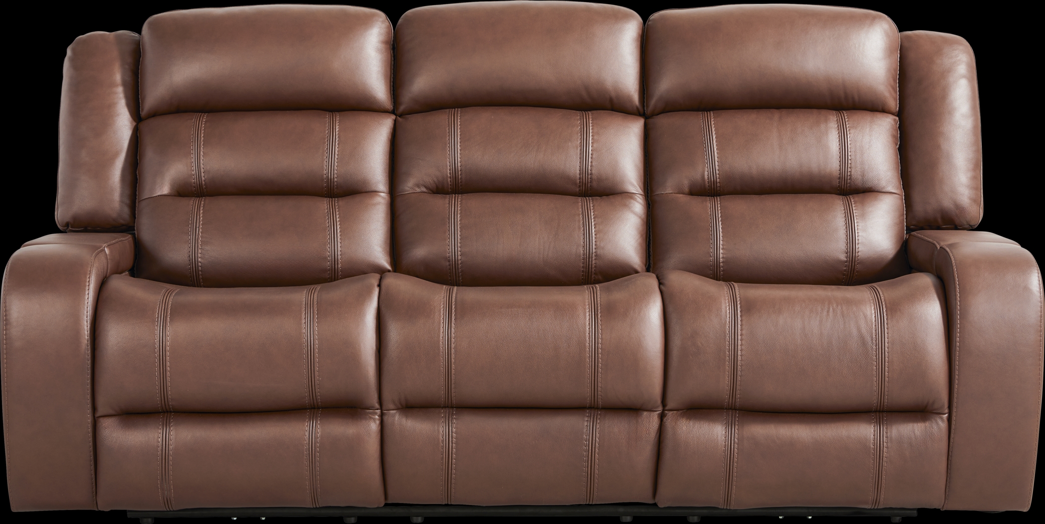 Denali Brown Leather Power Reclining Sofa - Thumbnail - Image 1